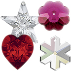 Swarovski Crystal Heart, Star, Snowflake, Flower, Moon Shaped Rhinestones